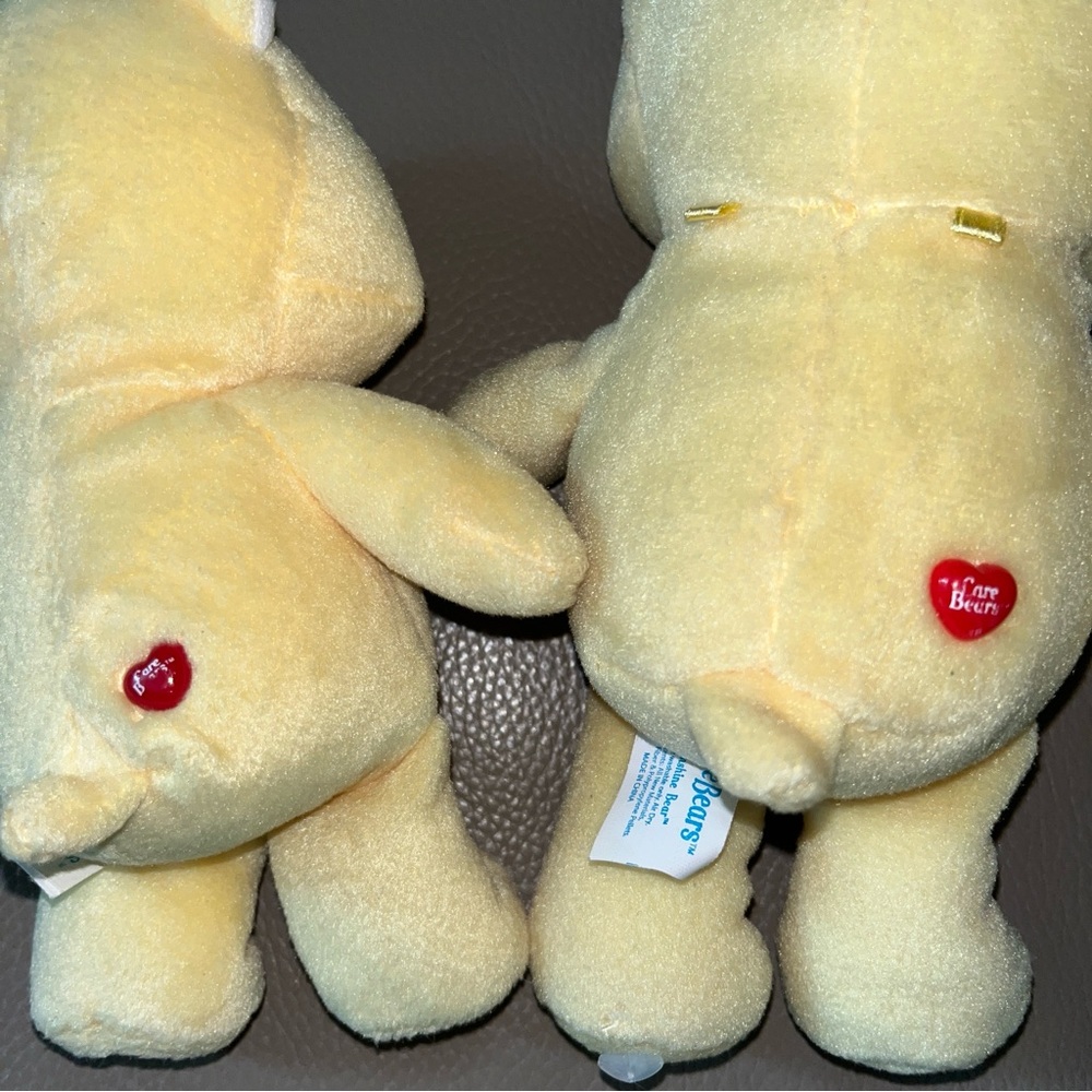 2 FUNSHINE CARE BEARS Vtg 2004/9” & 2002/7” yellow sunshine stuffed plush animal - Picture 8 of 16